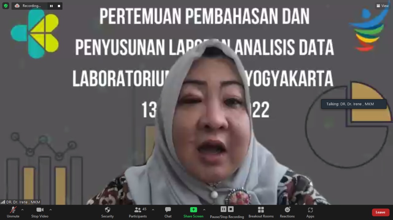 Pertemuan Pembahasan dan Penyusunan Laporan Analisis Data Laboratorium BBTKLPP Yogyakarta Tahun 2022